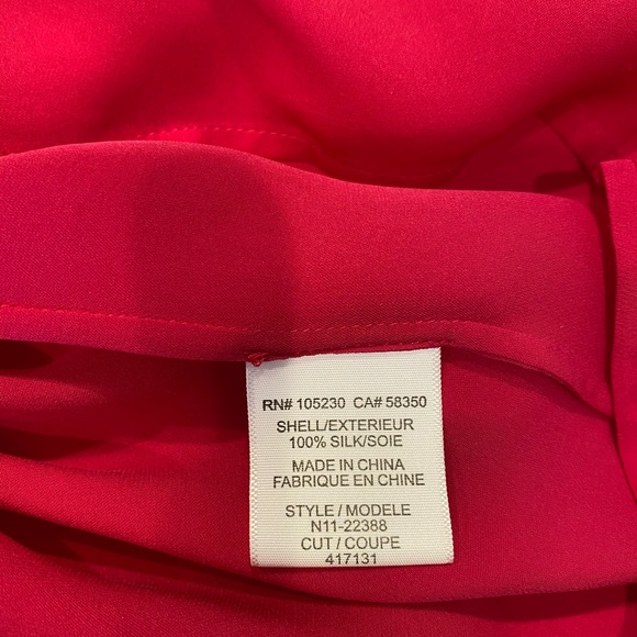 EUC JOIE 100% silk fuchsia blouse size Small - Picture 7 of 10